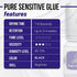 Pure Sensitive Eyelash Extension Glue - Forabeli 5ml NO Fume NO Irritation for Professional Use 7-8 Sec Drying time 3-4 Weeks Retention Black Lash Adhesive for Beginners Eyelash Extension Supplies
