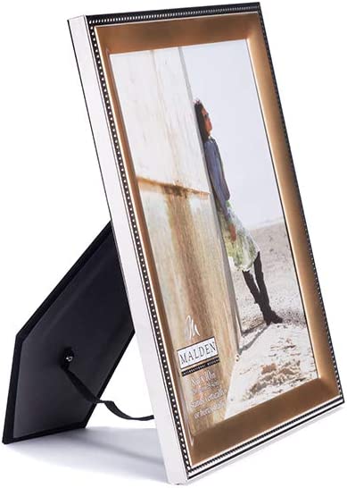 Malden International Designs Classic Gold Metal With Silver Beads 2-Tone Picture Frame, 8x10, Gold