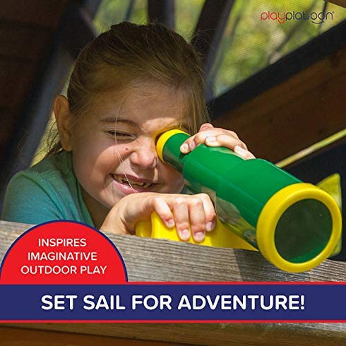 Playground Pirate Telescope for Kids - Plastic Accessory for Jungle Gym, Swing Set, Playhouse, Playset, Backyard Swing Set - Green Pirate Ship Telescope for Kids