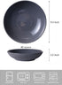 Bestone Pasta Bowls 40oz, Porcelain Embossed Strip Serving Bowls, Large Salad Soup Bowls, Microwave & Dishwasher Safe, Set of 4, Grey