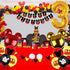 Cartoon Mouse 3rd Birthday Decorations Boys 3 Years Old Birthday Party Supplies with Number 3 Foil Balloons Birthday Banner Garland