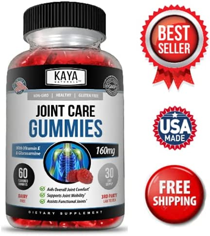 Kaya Naturals Joint Care Gummies | Premium Pain Relief for Back, Knees & Hands | Extra Strength Natural Joint & Flexibility Support - Glucosamine Gummies Best Immune Support for Women & Men - 60 Count
