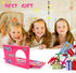 AMOSTING Kids Makeup Kits for Girls,Kids Washable Makeup Kit with Mirror,Girls Play Makeup Princess Toys for Kids,Make Up Toy Cosmetic Kit Gifts for Toddler Kids