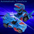 Dinosaur Toys for 3-6 Year Old Boys for Kids Transforming Dinosaur Car with LED Light and Music Gifts for 4-7 Year Old (Blue) by huwairen