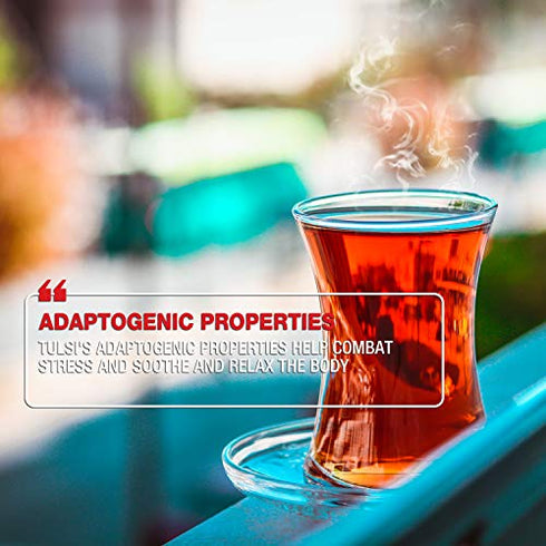 Tipson Tulsi Herbal Infusion - Hibiscus - 25 Organic Tea Bags - Caffeine Free - NonGMO - Gluten Free- Double Chambered Foil Enveloped Bags