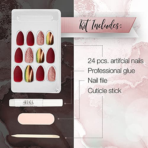 Ardell Nail Addict Premium Artificial Nail Set, Red Cateye