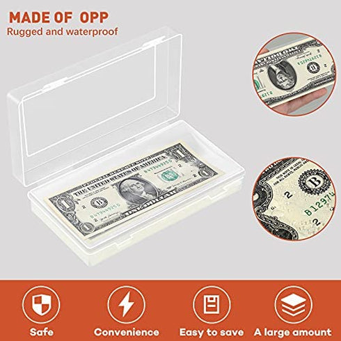 151 Pieces Currency Sleeves Bill Holder with Storage Case Plastic Paper Money Holders for Collectors Money Sleeves Protector