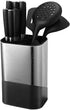 Universal Knife Block without Knives and Utensil Holder for Countertop, Matoyo 2-in-1 Stainless Steel Kitchen Knife Holder for Kitchen Counter, Fingerprint Resistant (Knife/Utensil Holder Silver)
