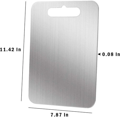 Acescen Stainless Steel Cutting Board for Kitchen Fruit Choping Non-slip Easy Grip Board Heavy Duty Cut double-Sided Boards with Handle for Vegetables Meat Cheese 18.1 x 11.8in