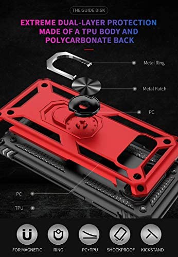 Military Grade Drop Impact for Samsung Galaxy S8 Case 5.8 inch 360 Metal Rotating Ring Kickstand Holder Built-in Magnetic Car Mount Armor Shockproof Case for Samsung Galaxy S8 Protection (Rose Gold)