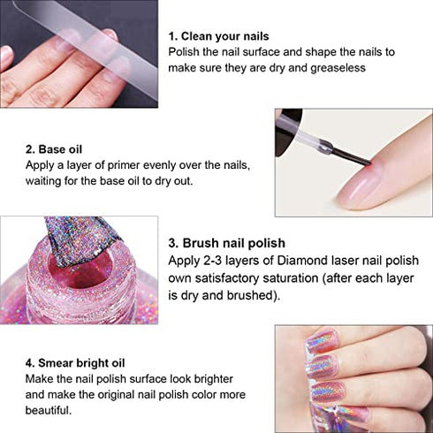 Ownest. Holographic Nail Polish, Gorgeous Glossy Holographic Halo Glitter Polish Nail Art Nail Pigment Diamond Laser Nail Polish-LS06