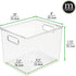 mDesign Plastic Tall Deep Organizing Kitchen Pantry Cabinet, Refrigerator, Freezer Food Organization Storage Bin with Handles, Drawer Container Organizer - Ligne Collection - Clear