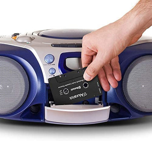 Aluratek Universal Bluetooth Audio Cassette Receiver, Built-in Rechargeable Battery, Up to 8 Hours Playtime, Audio Receiving up to 33 Feet