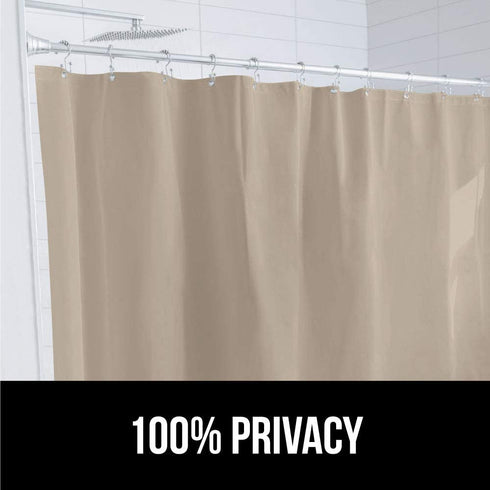 Gorilla Grip PEVA Waterproof, Strong Weighted Magnets, Set of Two 72x72, Rust Resistant Grommets, Heavy Duty Thick Shower Curtain Liner, Easy Hang, Fits Standard Bathroom Showers and Bath Tubs, Beige