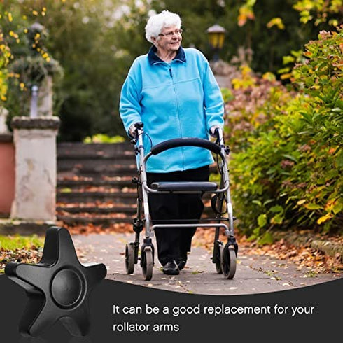 Replacement Arm Adjustment Knobs for Rollators Walker Replacement Parts Guardian Walker Parts M6 Track Bolt Set T Bolt with Black Threaded Star Knobs and Washers for Rolling Walkers (2)