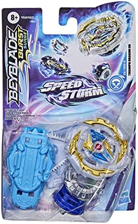 BEYBLADE Burst Surge Speedstorm Triumph Dragon D6 Spinning Top Starter Pack – Attack Type Battling Game Top with Launcher, Toy for Kids