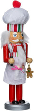 Kurt Adler Rosy Red Baking Nutcracker Chef 10 inch Wood Decorative Tabletop Figurine