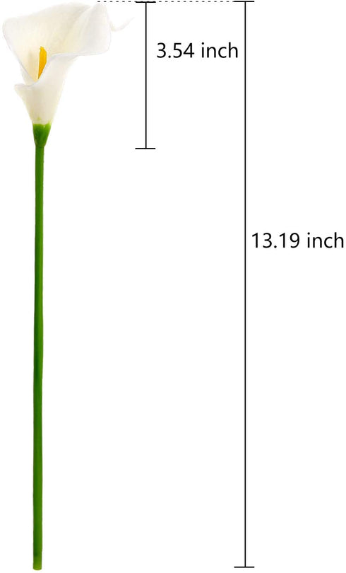 EZFLOWERY 20 Artificial Calla Lily Flowers Real Touch Latex Arrangement Bouquet Wedding Centerpiece Room Office Party Home Decor, Excellent Gift Idea (Small - 20 Pack, White)