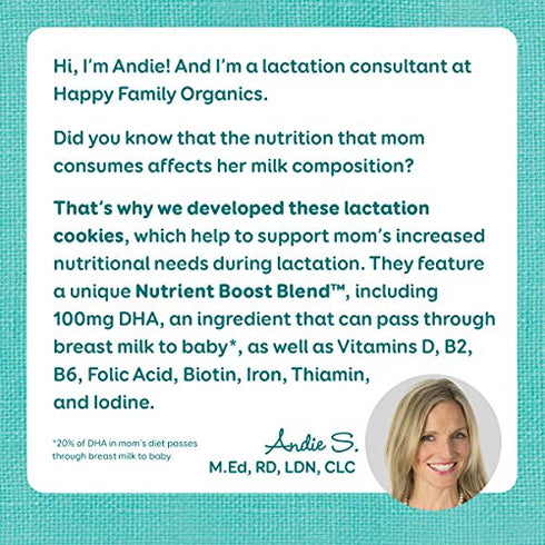 Happy Mama Organics Lactation Cookies With Flax + Brewer's Yeast Chocolate, Oat & Sea Salt, 10.6oz, 10Count