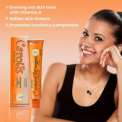 CAROTÏS Carotis Brightening Gel | 30g / 1 fl oz | Fade Dark Spots on: Face Armpit, Body Knees, Feet, Hands, & Even Out Skin Tone | with Carrot Oil and Alpha Arbutin, For