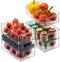 Set of 6 Refrigerator Organizer Clear Plastic Pantry Different Sizes Fridge Storage Bins with Cutout Handles Large BPA- Free Freezer Shelves Container For Kitchen Bathroom Drawers Cabinets