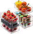 Set of 6 Refrigerator Organizer Clear Plastic Pantry Different Sizes Fridge Storage Bins with Cutout Handles Large BPA- Free Freezer Shelves Container For Kitchen Bathroom Drawers Cabinets