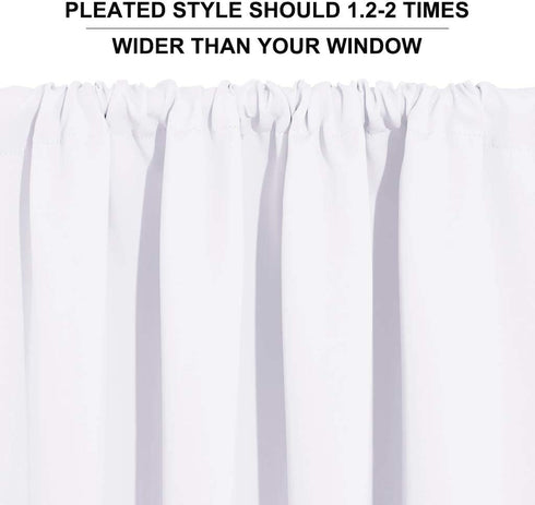 RYB HOME Half Window Curtains - 50% Light Block Privacy Curtains Thermal Insulated Drapes for Kitchen Cafe Kids Nursery Bedroom Living Room, W 29 x L 36 Each, Pure White, 2 Panels