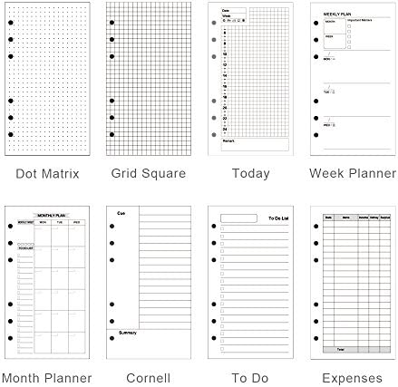 EvZ A6 Refill to Do Paper, 6 Holes Ring Binder Filler for 7 Inches Refillable Journal Notebook Diary Organizer Planner Inserts, 80 Sheets / 160 Pages