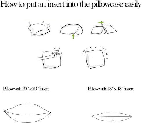 MENGT Set of 4 Green Plant Throw Pillow Covers Decorative Line Outdoor Cushion Cover Sofa Home Pillow Covers 18x18¦