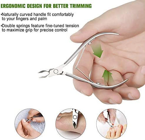 BEZOX Cuticle Clippers - Stainless Steel Professional Cuticle Cutter Hangnails Trimmers - Full Jaw Manicure Cuticle Nipper(6mm)