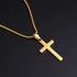 M MOOHAM Cross Necklace for Men - Stainless Steel Silver Gold Black Plain Cross Pendant Necklace Simple Jewelry Gifts, 16 - 24 Inches Chain