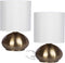 Catalina 18581-001 Transitional 2 Pack Matching Small Touch Table Lamp Set, 9.25, Classic Antique Brass, 2 Count