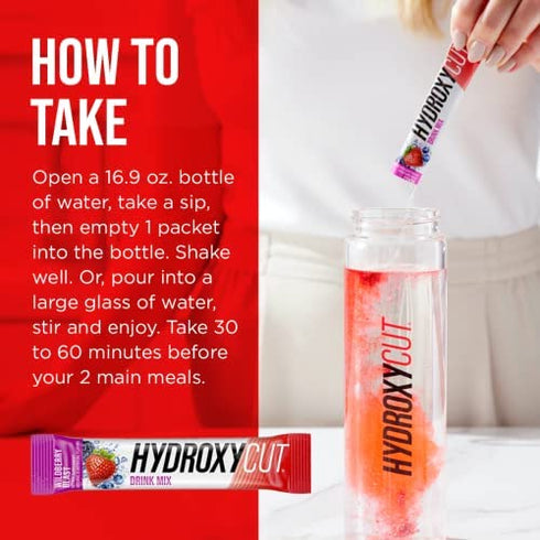 Hydroxycut Drink Mix | Weight Loss for Women & Men | Weight Loss Supplement | Energy Drink Powder | Metabolism Booster for Weight Loss | Wildberry Blast, 21 Packets (packaging May Vary)