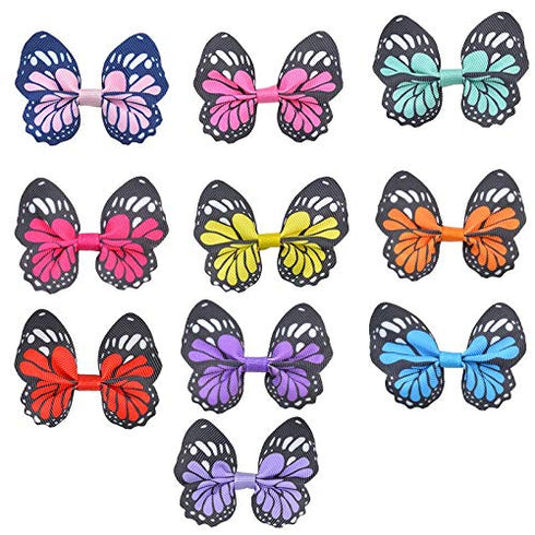 JOYOYO 48Pcs Mini Butterfly Hair Clips 2.5" Grosgrain Ribbon Hair Bows Alligator Clips for Baby Girls Toddler and Kids