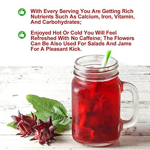 Plant Gift Roselle Hibiscus, Hibiscus Tea Organic, Hibiscus Flowers Roselle Tea, Hibiscus Tea, Dried Hibiscus Chinese Health 50G/1.76oz