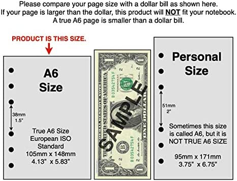 Reason Status Change Date Issue Description A6 Size Name & Address Insert, for 6-ring Binders with Pages 4.1" x 5.8" (105mm x 148mm). Center holes spaced 1.5” (38mm). THIS IS EUROPEAN A6 SIZE