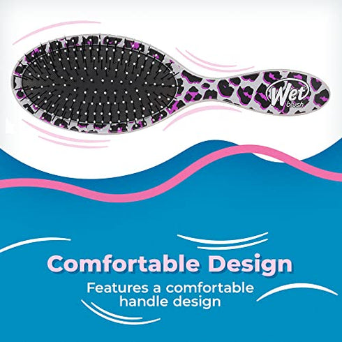 Wet Brush Original Detangler Brush - Pink Leopard, Safari - All Hair Types - Ultra-Soft Bristles Glide Through Tangles with Ease - Pain-Free Comb for Men, Women, Boys & Girls