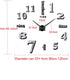 Mirror Surface Decorative Clock 3D DIY Wall Clock for Living Room Bedroom Office Hotel Wall Decoration (Silver)