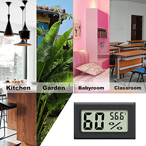 Mini Hygrometer Thermometer 2PCS Mini Digital Humidity Gauge, AikTryee Hygrometer Indoor Humidity Monitor, Temperature Humidity Gauge Meter for Humidors, Greenhouse, Garden, Cellar, Closet, Etc
