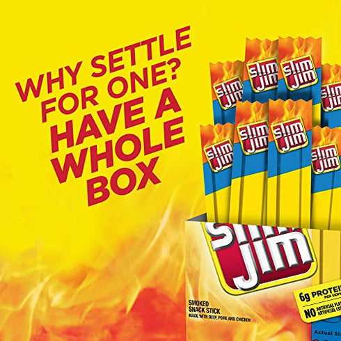 Slim Jim Mild Smoked Snack Stick, 0.28 Ounce (Pack of 14)