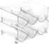 mDesign Modern Plastic Stackable Vertical Standing Wine Bottle Holder Stand - Storage Organizer for Kitchen Countertops, Pantry, Fridge - Each Rack Holds 3 Bottles, 2 Pack - Clear