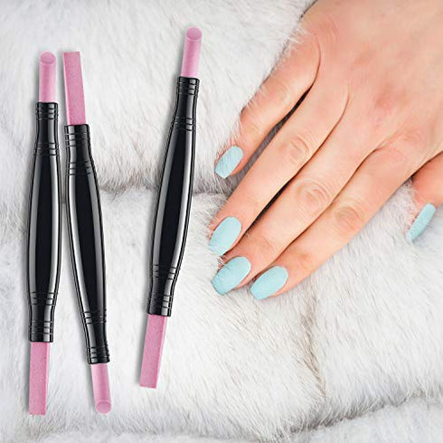 5 Pieces Pumice Stone Nail File Double-Headed Nail Polishing Pen Stick Cuticle Remover Trimmer Buffer Pedicure Pen Nail Art Care Tool for Household Beauty Salon Peeling Dead Skin Repairing