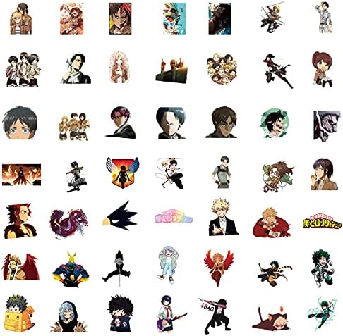 200 PCS Anime Stickers Vinyl Waterproof Stickers for Laptop Water Bottles for Hydro Flask Skateboard Computer Phone Anime Sticker Pack for Kids/Teen (200 PCS Anime Stickers)