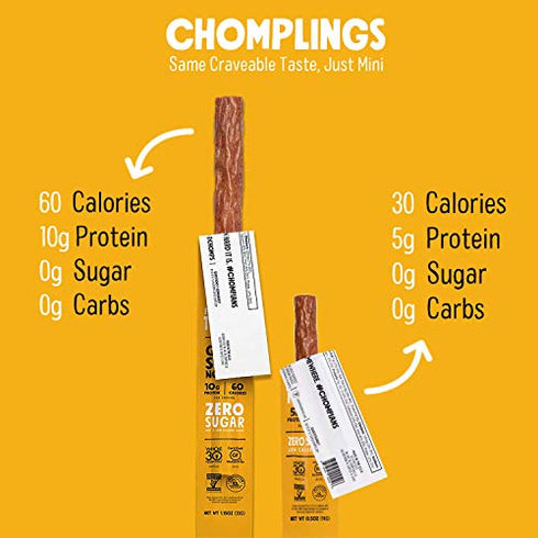 CHOMPS MINI Free Range Turkey Jerky Meat Snack Sticks, Original Turkey, 0.5 Ounce (Pack of 6)