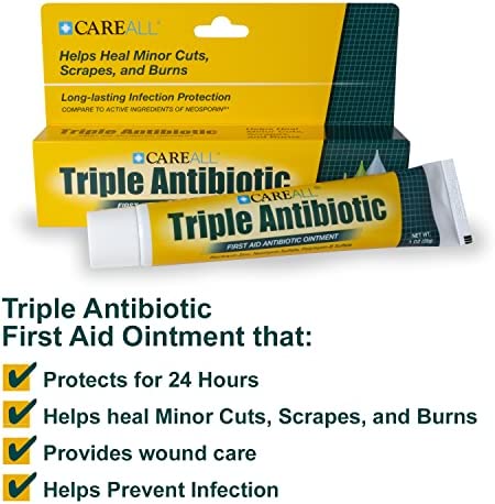 CareALL® 1oz Triple Antibiotic Ointment, First Aid Ointment for Minor Scratches and Wounds and Prevents Infection, Compare to The Active Ingredients of Leading Brand