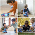 Dinosaur Toys for 3-6 Year Old Boys for Kids Transforming Dinosaur Car with LED Light and Music Gifts for 4-7 Year Old (Blue) by huwairen