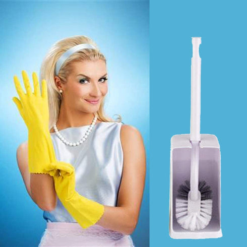 Marbarsse Bathroom Toilet Bowl Brush and Holder, Curved Design Toilet Brush for Deep Cleaning Under Rim, Best Toilet Brush Set, Easy Handy Compact Toilet Bowl Cleaner Brush for Bathroom, 2 Pack