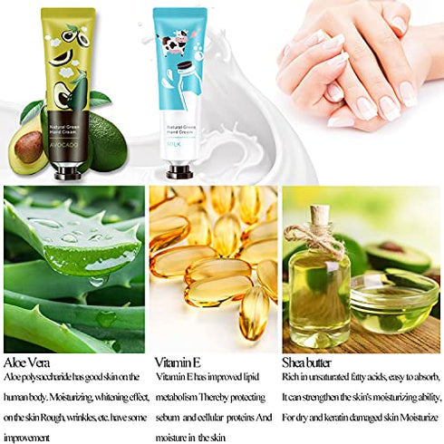 Ksndurn 10 Pack Fragrance Hand Cream, Moisturizing Hand Care Cream - Plant Fragrance Hand Lotion, Mini Hand Sanitizer / Travel Gift Set with Natural Aloe And Vitamin E for Women