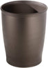 iDesign 93430M2 Kent Plastic Wastebasket Small Round Plastic Trash Can for Bathroom, Bedroom, Dorm, College, Office , Set of 2, Bronze