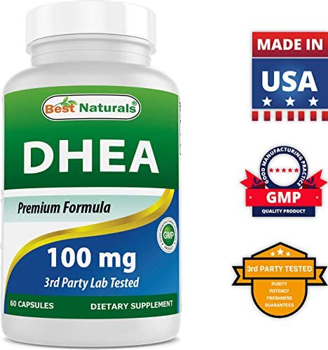 Best Naturals DHEA 100mg Supplement 60 Capsules - Supports Balanced Hormone Levels for Men & Women - Promotes Healthy Aging - USA Manufactured